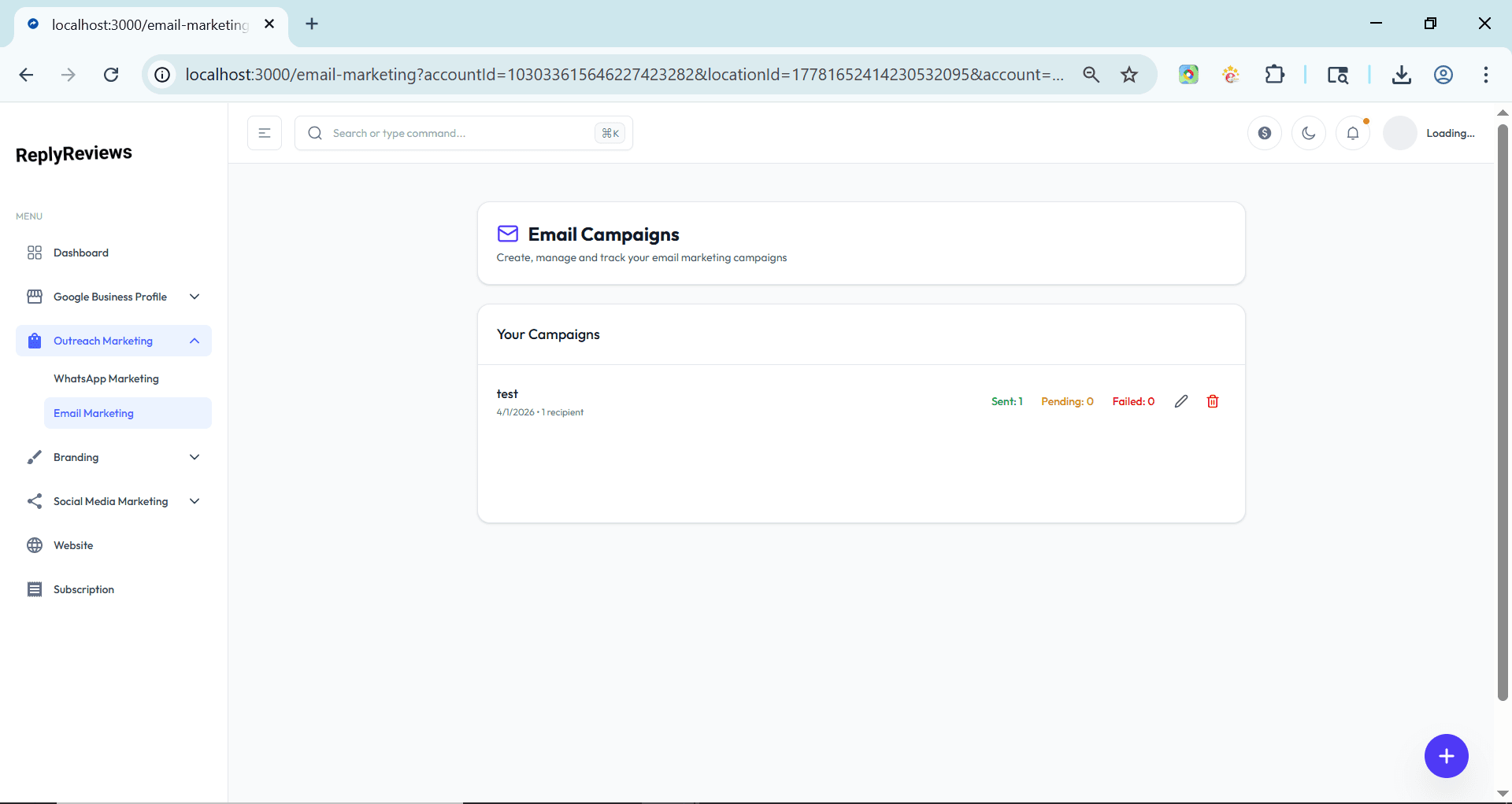 Cold Email Campaign Dashboard