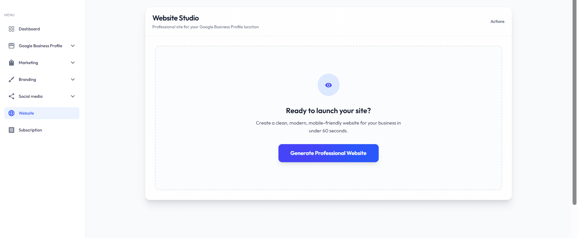 AI generated business website
